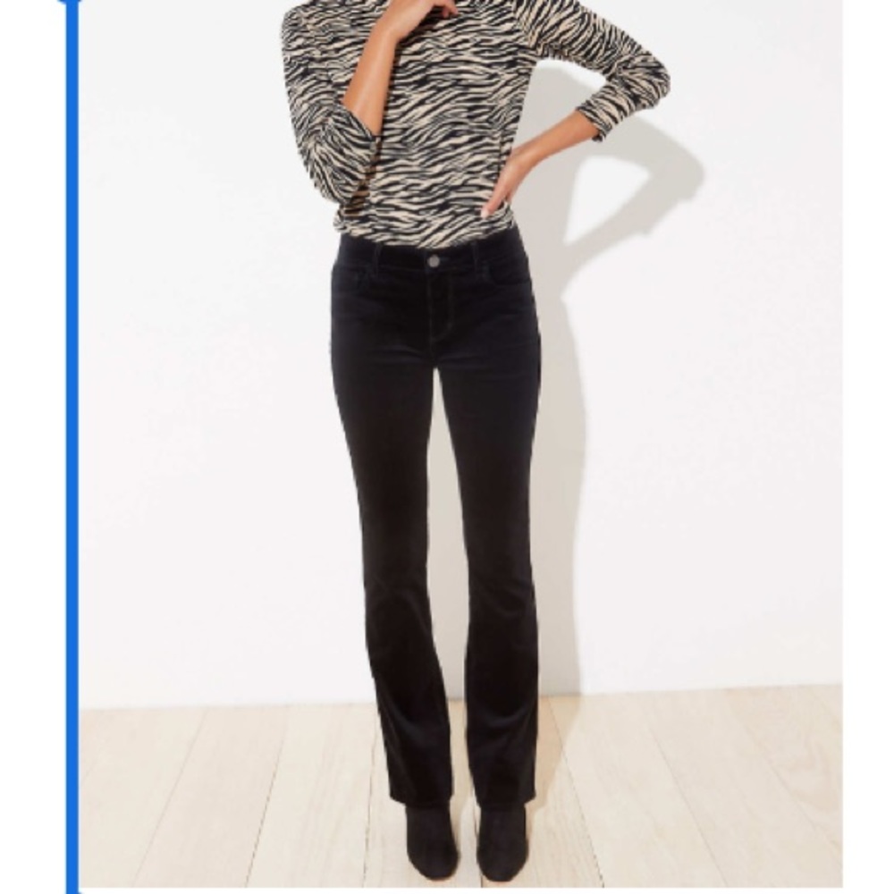 EUC Loft Black Corduroy Curvy Bootcut